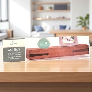 Rustic Charm Awaits: NWT TrueLiving Essentials Wooden Wall Shelf! 🌿✨